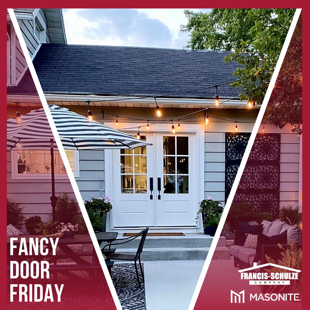 FranSchulzeCo's tweet photo. New doors are a great way to upgrade your patio for the summer!☀️ 
🚪: Smooth fiberglass double doors with clear glass and 6 lite SDLs applied 
📸: Conover Lumber 
@MasoniteDoors 
#doorsthatdomore
-
#FrontDoor #EntryDoor #DoorInspiration #ExteriorDoors #patio #patioseason https://t.co/6NHDcWf9jO