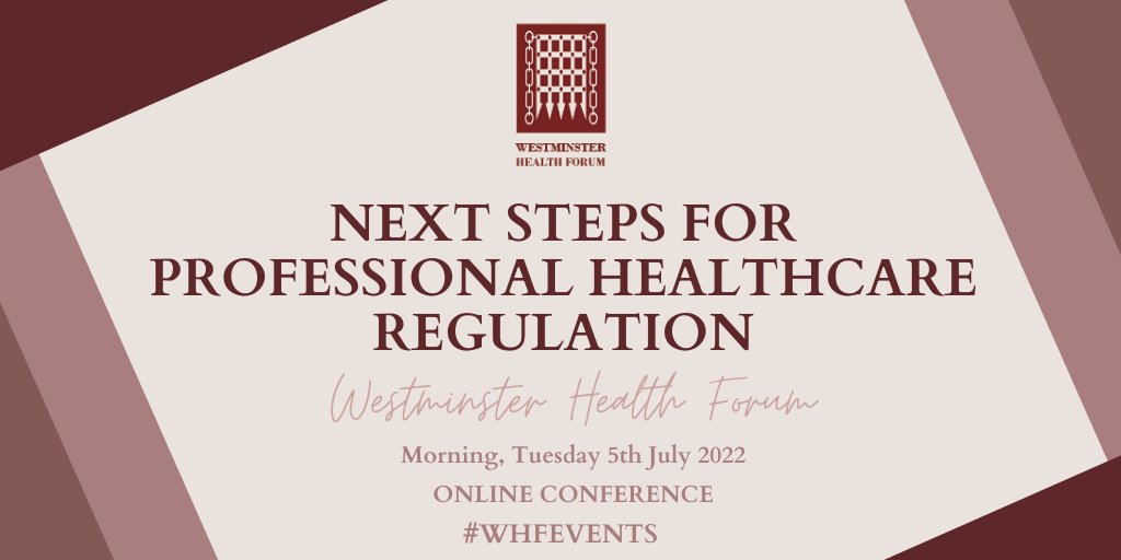 Join <a href="/WHFEvents/">WHF Events</a> on the 5th July to discuss Professional healthcare regulation in the UK! Speakers include <a href="/gmcuk/">GMC</a> <a href="/prof_standards/">Professional Standards Authority</a> <a href="/AoAA_uk/">Association of Anaesthesia Associates</a> @JR_MerseyCare <a href="/helenh49/">Helen Hughes</a> <a href="/marieebryce/">Marie Bryce</a> <a href="/Robhendry23Rob/">Rob Hendry</a> <a href="/PeterWalshAvMA/">Peter Walsh MBE</a> <a href="/FryarCaroline/">Caroline Elizabeth Fryar</a>! More information: bit.ly/3LN05lG