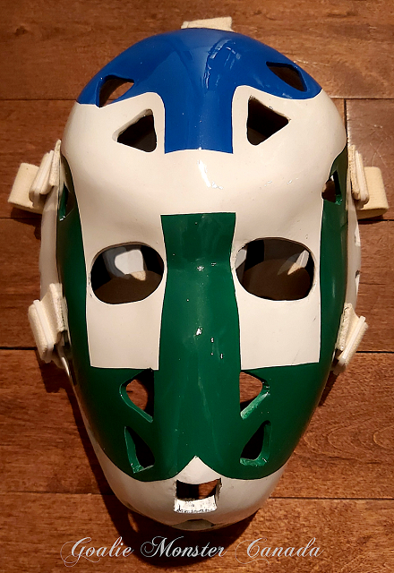 hockey_samurai's tweet photo. John Garrett had some gorgeous masks. Here are 4 of them. Which one is the best? Toronto Toros? Quebec Nordiques? Hartford Whalers? Vancouver Canucks? #WHA #Nordiques #Whalers #Canucks 

Vote in the poll below.
🧵1/2 https://t.co/jgYhifKRdZ