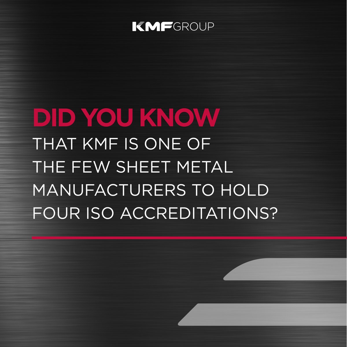 KMF is one of the few #sheetmetalmanufacturers to hold four #ISOaccreditations bit.ly/3GltSko #qualitystandard