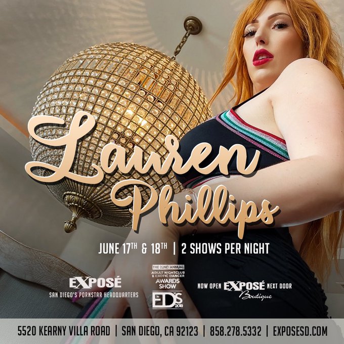Dancing at @ExposeSD tonight and tomorrow night!   Grab your singles, and selfies!   Btw I'll be doing<a class="tags" target="_blank" title="On Twitter" href="/?out=eyJ0eXAiOiJKV1QiLCJhbGciOiJIUzUxMiJ9.eyJpYXQiOjE3MjI0NzgwMzMsImlzcyI6InR3cG9ybnN0YXJzLmNvbSIsIm5iZiI6MTcyMjQ3ODAzMywiZXhwIjoxNzU0MDE0MDMzLCJyZWRpcmVjdF91cmwiOiJodHRwczovL3R3aXR0ZXIuY29tL0V4cG9zZVNEIn0.OC1z2oYYv_nm3HhvkttAGyzrStJfgvr-nChHbrvTrDv4ggXAGaejOaW_U4vH_aBtVk4sjF3iTI1rYVmGXa7hog">@ExposeSD</a><a href="/tag/newnew"class="tags"><span>#newnew</span></a><a href="/tag/laurenphillips"class="tags"><span>#laurenphillips</span></a>