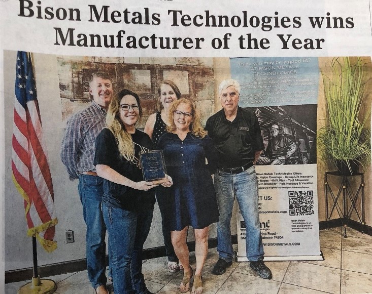 bison_metals's tweet photo. Bison Metals Technologies named Manufacturer of the Year award by Shawnee Forward.
#copper #oklahoma #hiring https://t.co/PyIIqIx5wA