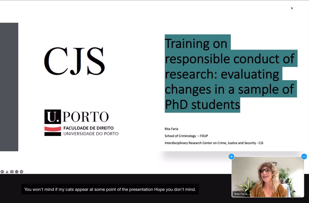 AILSConf22's tweet photo. @Faria_Rita_EC is our last formal speaker for the day. Dr Faria is sharing with us her project “Training on Responsible Conduct of Research: Evaluating Changes in a Sample of PhD Students”, which approaches the topic focusing on research misconduct. 
#AILSConf22 https://t.co/gMVYRXsnOV