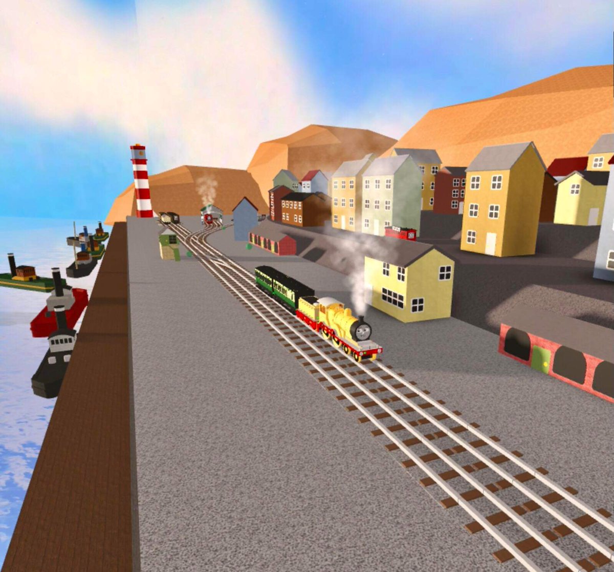 AshleyDeMoss6's tweet photo. Molly taking people to the seaside! #BlueTrainWithFriends #Roblox #ThomasAndFriends #MollyTheYellowEngine https://t.co/p93KtFgdwX