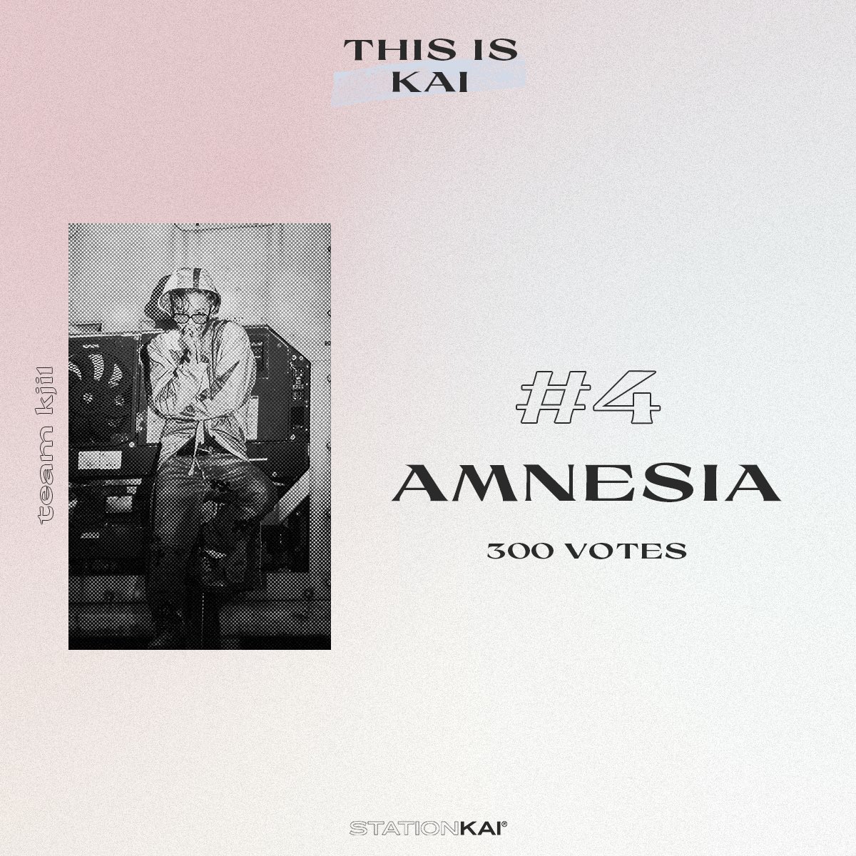 StationKAI's tweet photo. SOTE 2.0: THIS IS KAI
#4 Amnesia — 300 Votes
#ThisIsKAI https://t.co/n9nQIjZ699