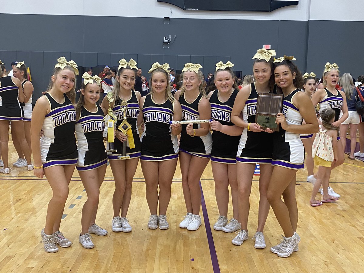 TBHSCHEER's tweet photo. WOW!! Our varsity girls rocked UCA Camp 2022. These athletes worked hard and brought home some hardware! 1st place overall in Camp Routine, Leadership Award, Stand Out Band Chant and Best Use of Skills! 🔥 They are game day ready and excited for our FNL! 🤩 https://t.co/WiwobYv1z4