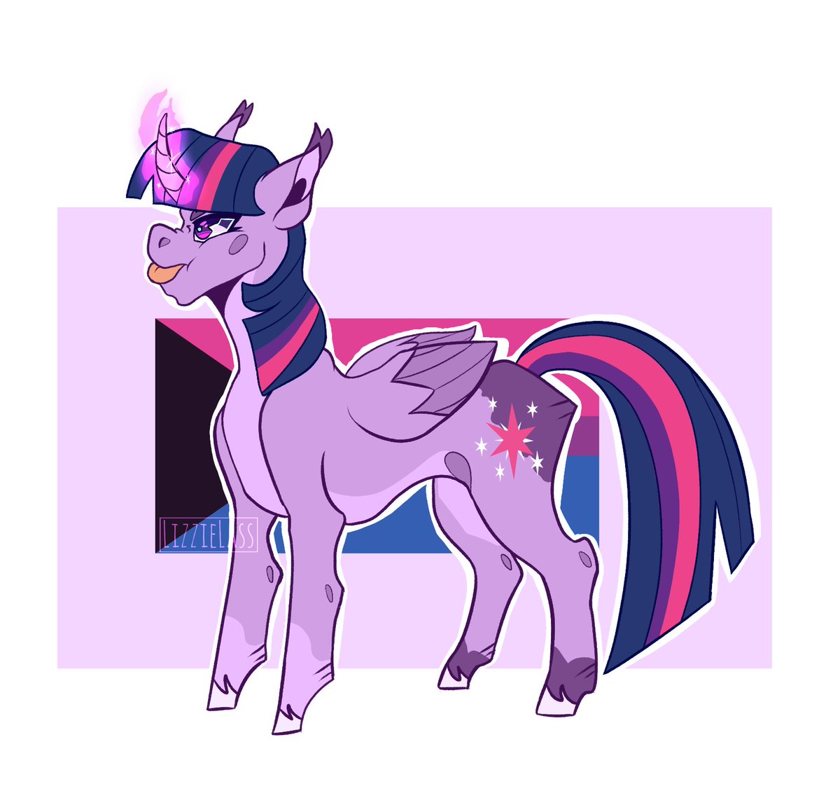Lizzie_Lass's tweet photo. Speedpaint https://t.co/zVm6FWtS6e

Twilight Sparkle - Demi-Bisexual 🖤💗💜💙

Twi's my favorite of the mane 6, Rarity a close second, and I'll admit she's a bit of a comfort character for me. Really wanna do more art of her ^^

#TwilightSparkle #prideart #mlpfanart #demibisexual https://t.co/56XdRHxfug