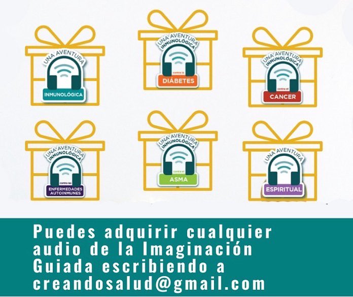 Si estás en Venezuela puedes adquirir mi libro: Psiconeuroinmunologia o cómo apropiarte de tu Sistema Inmunológico. Con él te obsequiamos 2 Imaginaciones guiadas.
Es el momento de tomar el control de tu salud ❣️🧬♥️🧬. Escribe a:
creandosalud@gmail.com