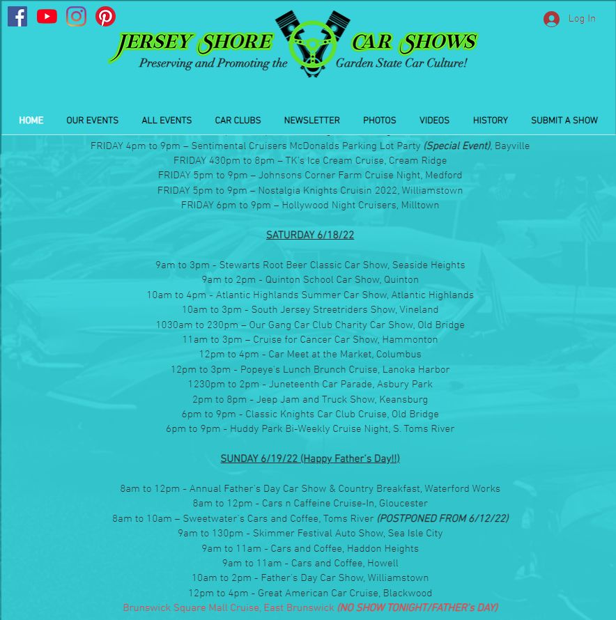 Jersey Shore Car Shows tweet media