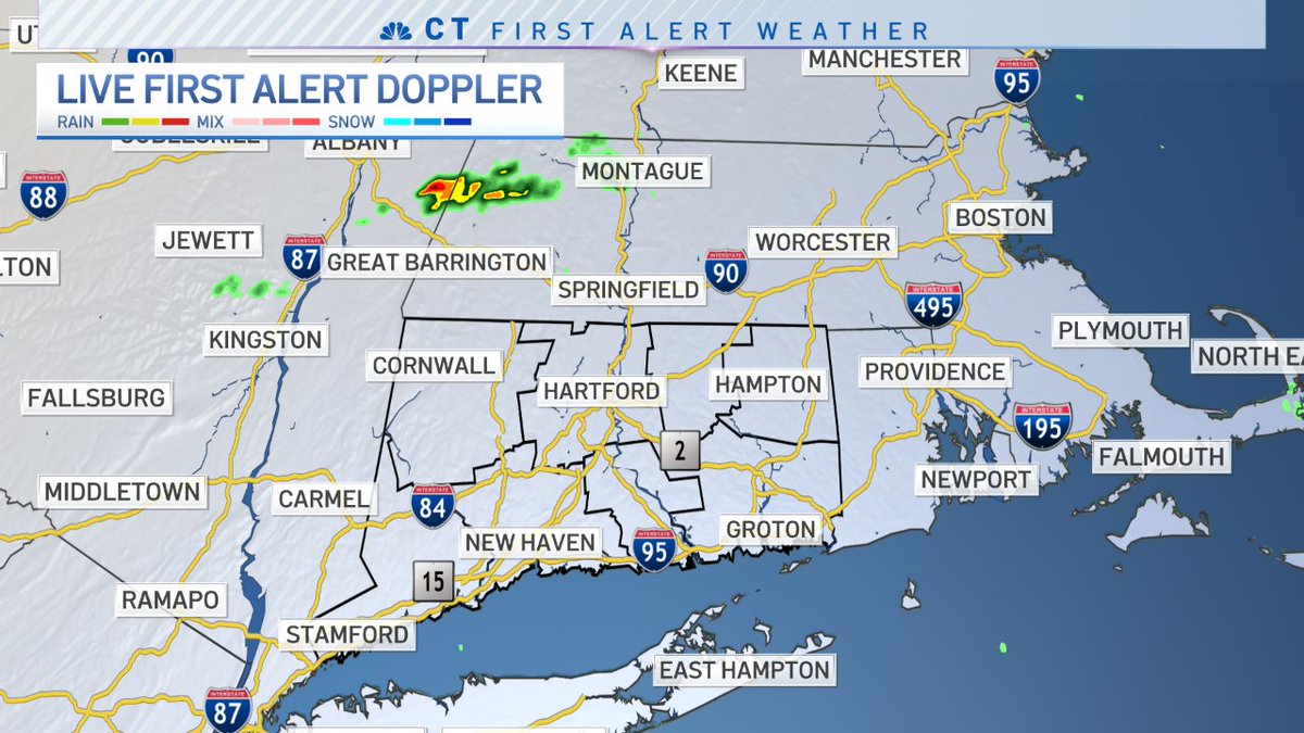bobmaxon's tweet photo. Well, hello Berkshires!  Sun pops out and storms fire up.  Looking a bit more active than I thought originally, especially east of the CT river.  Talking about it at 11 on @NBCConnecticut https://t.co/3Yc4H9wRk8