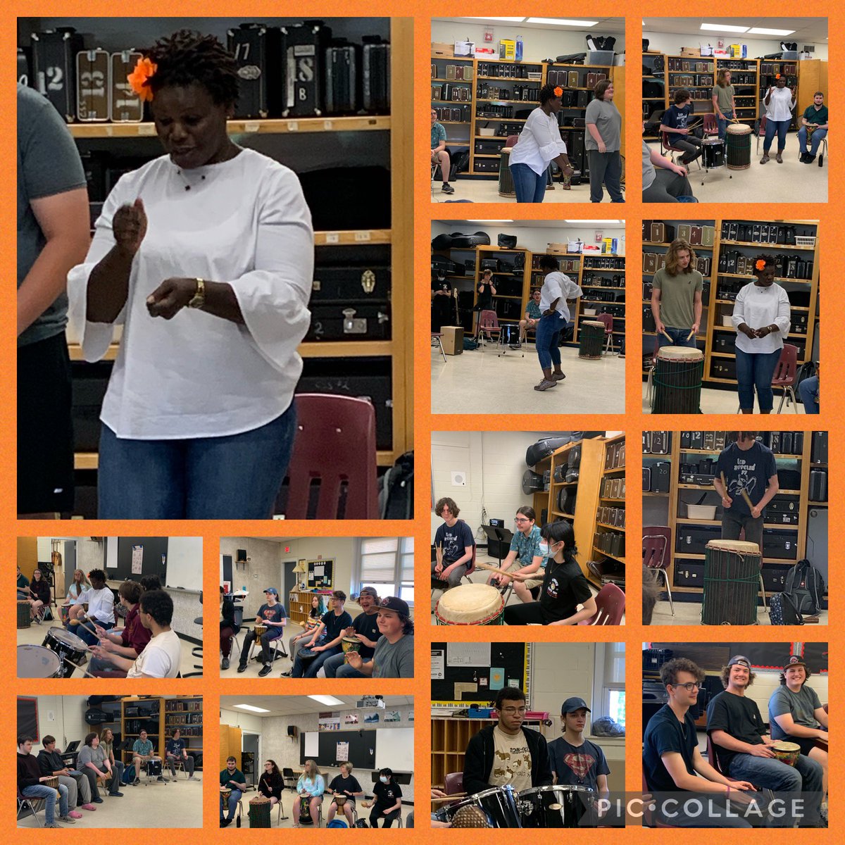 The senior music class wanted to end their year by drumming with the wonderfully talented Justine Gogoua. We had a wonderful morning dancing, drumming and laughing. My heart is full!