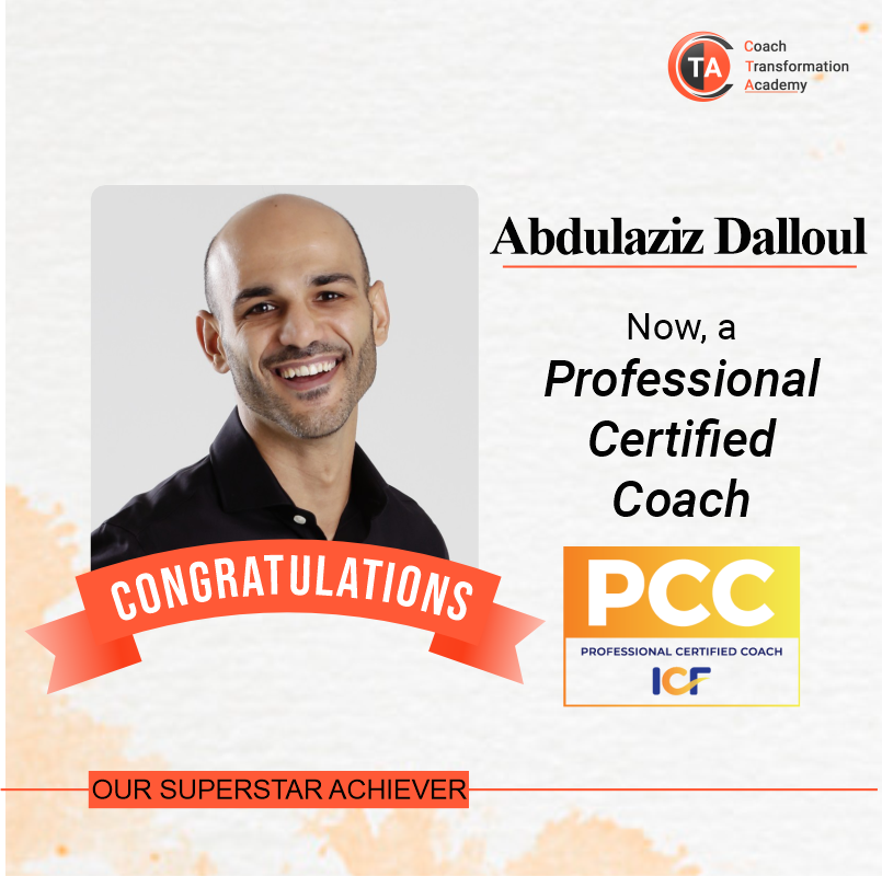CTA_Coaching's tweet photo. What an achievement! 👏 Join us in congratulating our alumni, Abdulaziz Dalloul, on becoming an ICF Professional Certified Coach! 

Congratulations to you and your future successes!

- With ❤️ and pride, Team CTA. 

#coaching #coachtransformation #achievement #success https://t.co/haFrnaZfrj