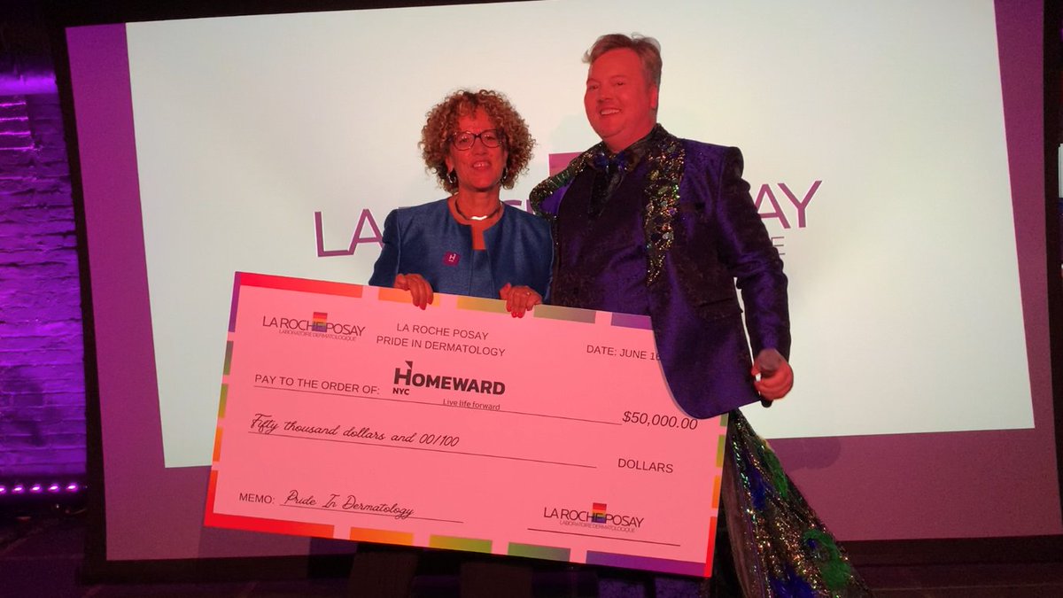 HomewardNYC's tweet photo. Thank you, @LaRochePosayUSA, for including us in your Pride in Dermatology celebration for the second year in a row!
#PrideinDerm night celebrated the #LGBTQ community, diversity, inclusivity, friends & allies, and skin health… and supported Homeward NYC & @OutCareHealth (1/3) https://t.co/JoNYWCfLDR