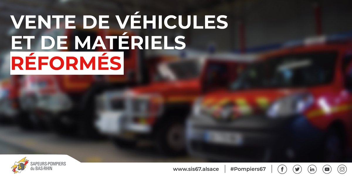 sdis67's tweet photo. [#Enchères] Les #Pompiers67 effectuent une vente aux enchères de véhicules et de matériels réformés 🚒🚗🔧🧰 
Les enchères sont ouvertes jusqu’au 23 juin 2022.
👉 Plus d'infos sur https://t.co/rSVCrLxXDU https://t.co/ugPRL4fGD1