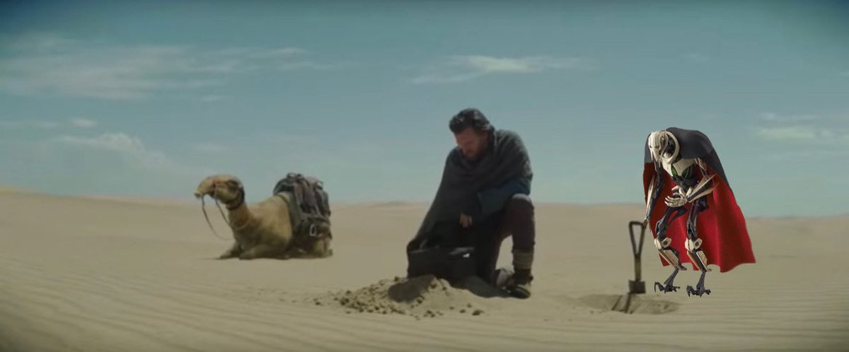 ahsokaxani's tweet photo. general grevious helping obi wan to dig up his lightsabers🙏 https://t.co/vVvisvvbPT