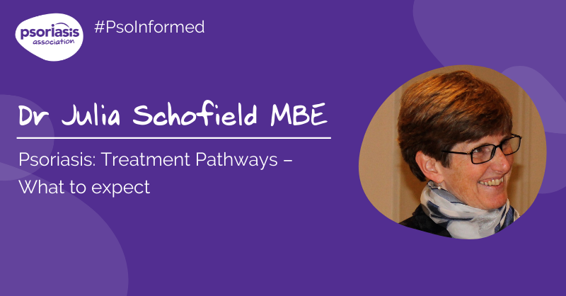 PsoriasisUK's tweet photo. First up we have Dr Julia Schofield MBE to present on #Psoriasis: Treatment pathways - What to expect. 

Dr Schofield is:

⭐ Clinical Lead of the Dermatology Outpatient Transformation Programme
⭐ Consultant Dermatologist at @ULHT_News
⭐ A @PsoriasisUK Trustee

#PsoInformed https://t.co/Eim6DtBcs7