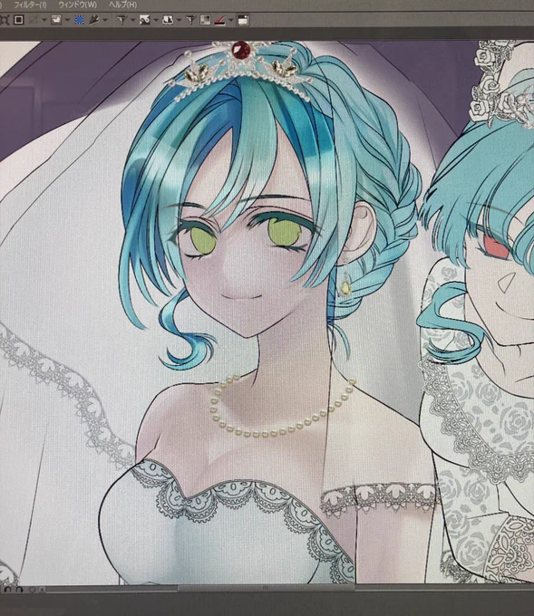 ちょっと進んだヽ(  '∀` )ノ また明日帰ってきてから続きだな  #wip #途中イラ #途中経過 #進捗 #創作