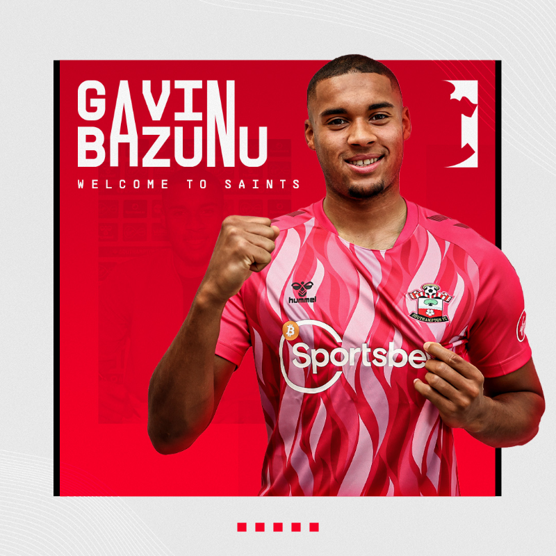 SouthamptonFC's tweet photo. #SaintsFC is delighted to announce the signing of Gavin Bazunu from @ManCity on a five-year deal! 😇