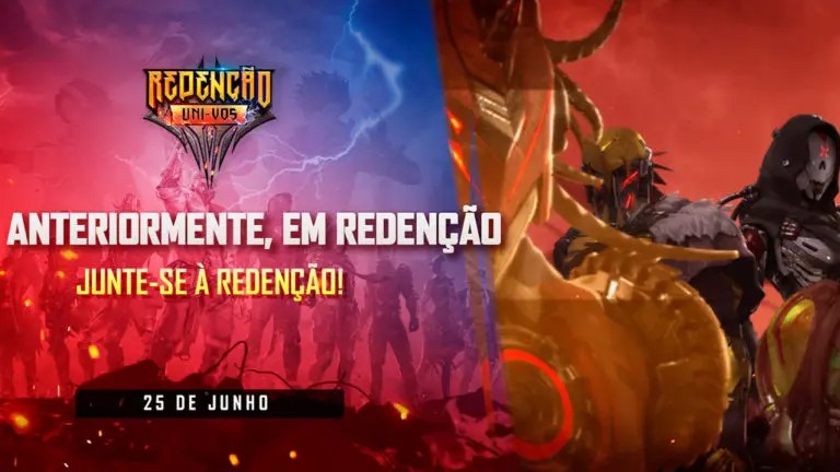 Estreia! 🗣️

O novo modo Redenção chega hoje (17) ao #FreeFire recheado de novidades.

Confira mais em 💢 bit.ly/3tGp2sw