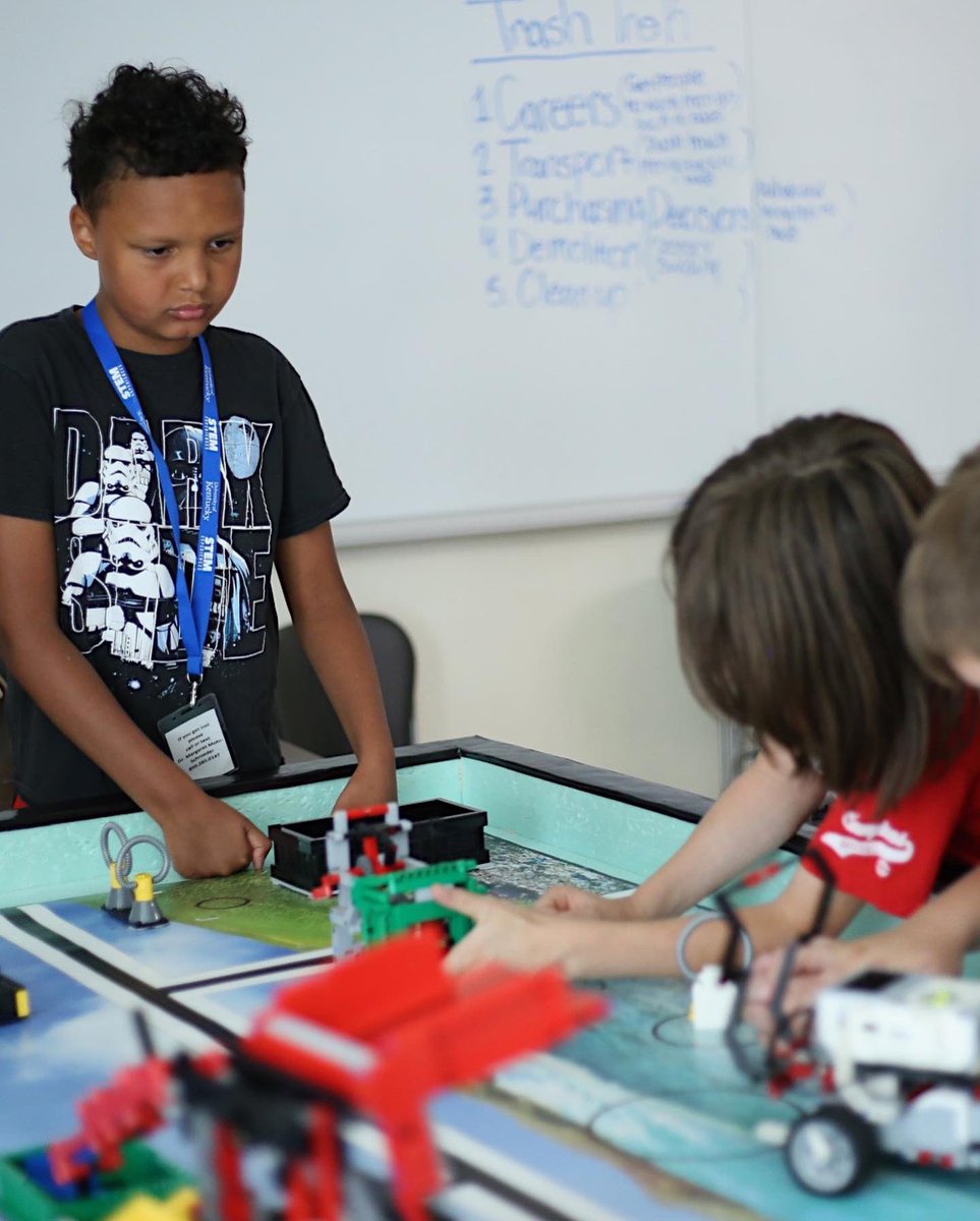 Happy Friday! Several groups have spent the morning coding and testing Lego robots. #seebluestemcamp #seeblue #seeblueseestem