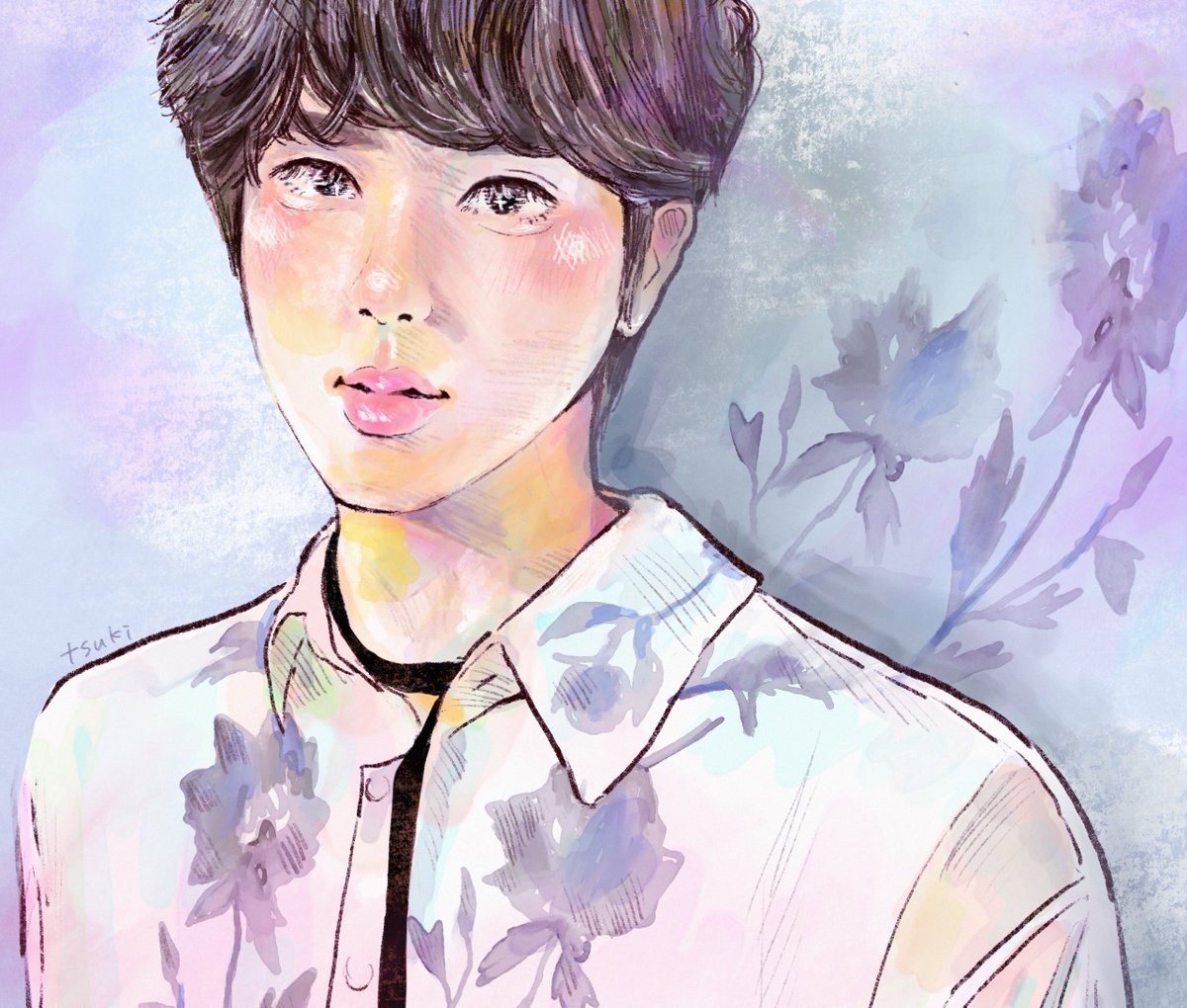「🥀
#jin 」|𝚝𝚜𝚞𝚔𝚒🌼𝚜𝚕𝚘𝚠のイラスト