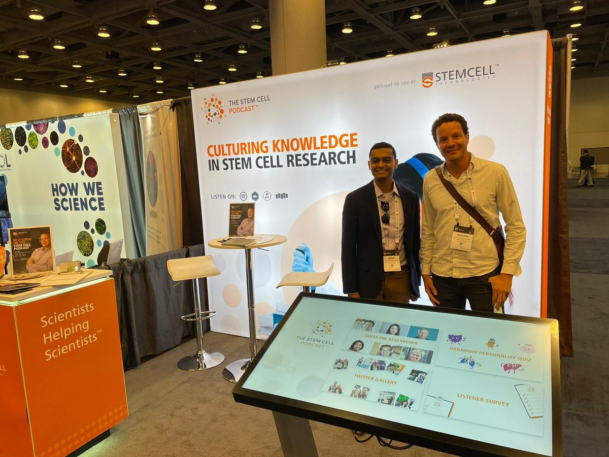 stemcellpodcast's tweet photo. β Today is the last day to visit the #StemCellPodcast booth at #ISSCR2022!
Don't miss your chance to participate in an episode, meet the hosts, and win a prize! https://t.co/qpMnZbMP8q