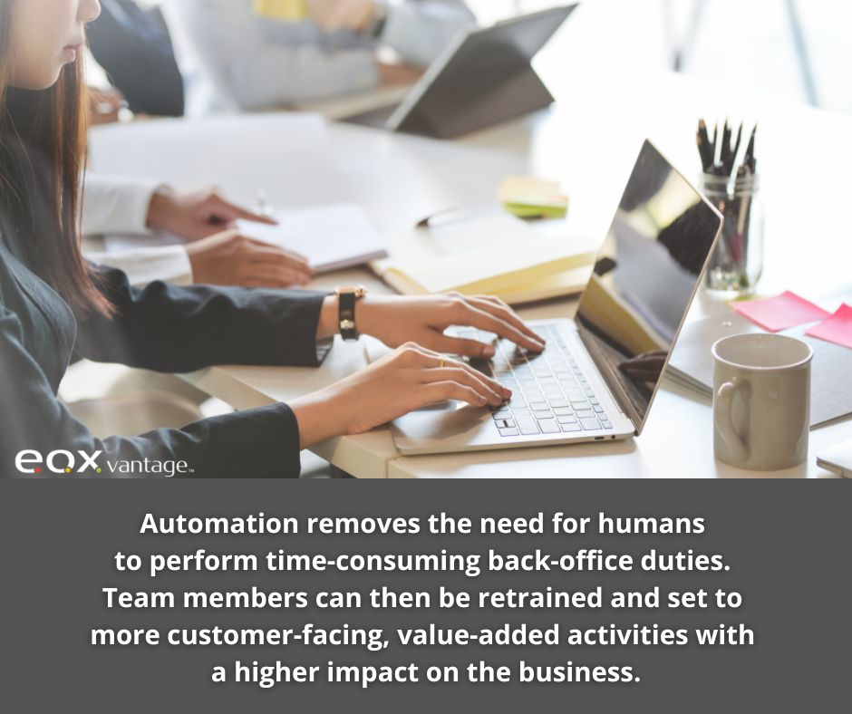 eoxvantage's tweet photo. Begin with outsourcing time-consuming back-office duties and adding data analysis, AI and automated routing programs.

#EOXVantage #automation https://t.co/v1X2KgLPJV