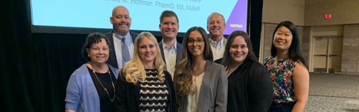 ASHPFoundation's tweet photo. We are so proud of our Medication Safety Scholars! They did a fantastic job on their presentation at the @ASHPOfficial Summer Meeting this week, where they introduced everyone to their Medication Safety Toolkit. Take a look at the Toolkit here https://t.co/5CH3zq9Tx3 #ASHPSM22 https://t.co/Yu1BcTaV2w