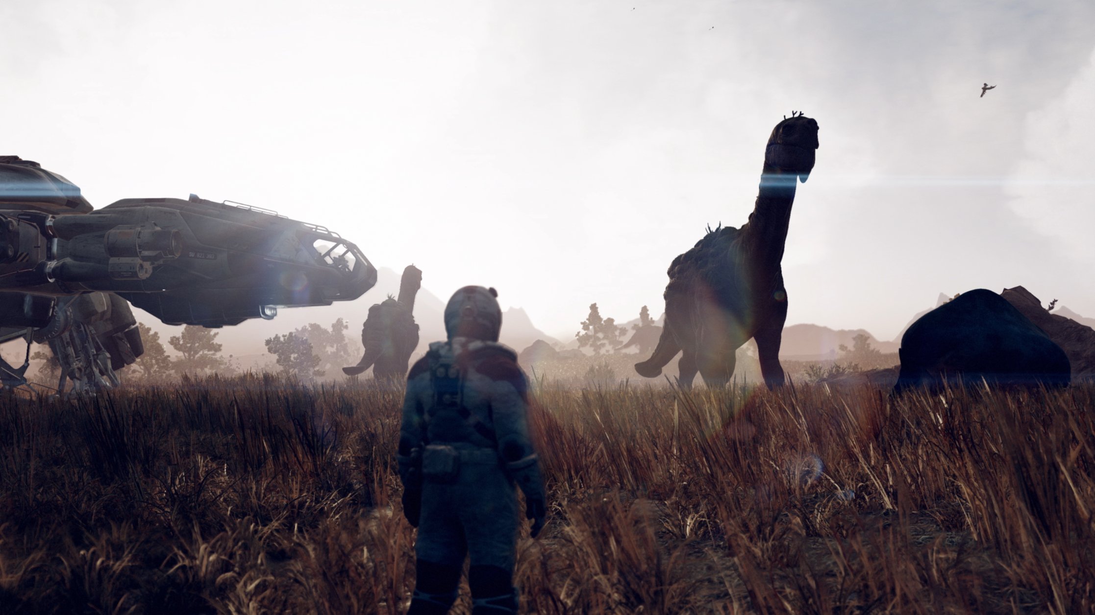 Screenshot of alien wildlife on a distant planet taken from the Starfield Official Gameplay Reveal