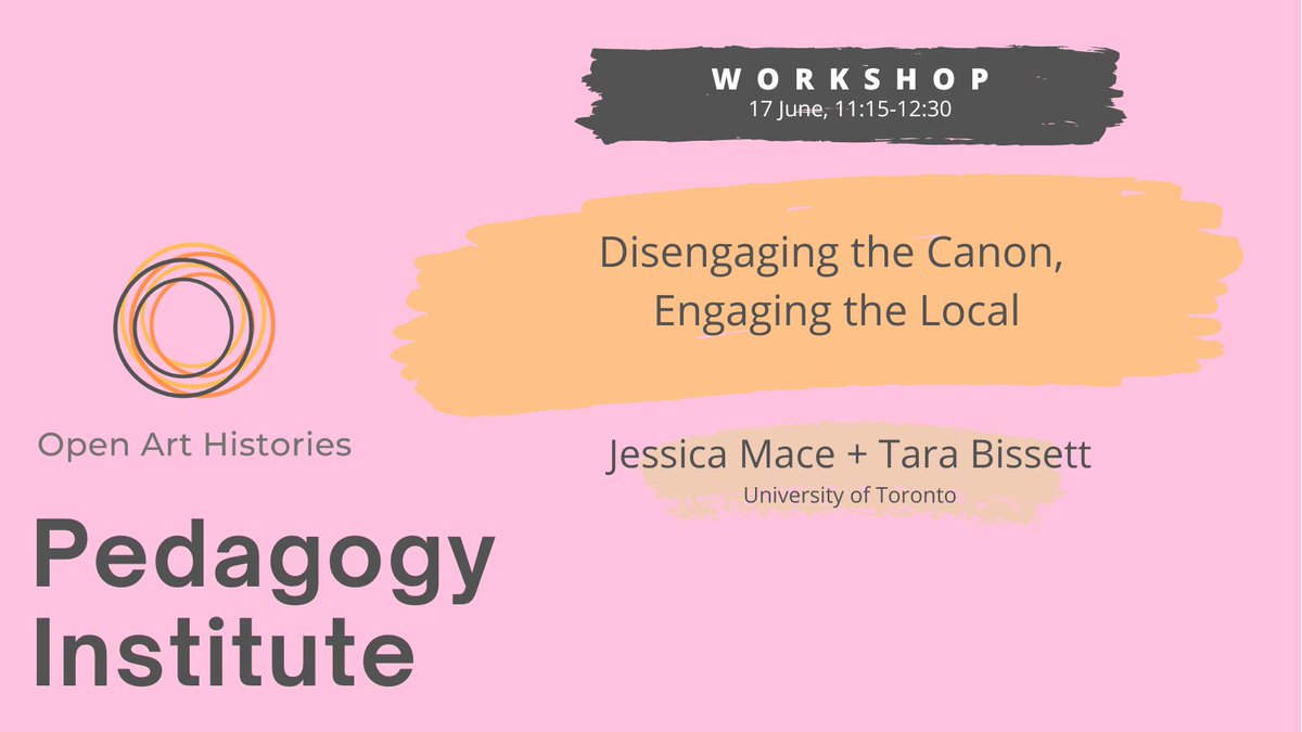 Disengaging the Canon, Engaging the Local a workshop at #OAHPedagogyInstitute with Jessica Mace and Tara Bissett.