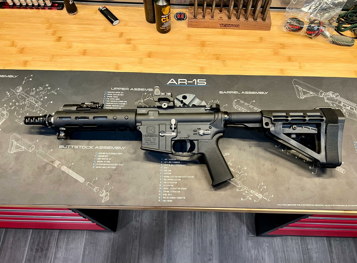 HorizonArms's tweet photo. Another view of our 8" .300 BLK AR pistol. #Surefire light/laser combo, RMR red dot, and our reliable .300 blackout AR platform! https://t.co/vDsIACV6oc