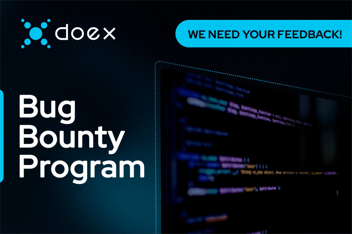 Now that you all have had time to play around with #Doex DEX, time to let us know what is not working as intended!

🪲Bug Bounty🪲

If you find any bug, please report it in the form below 

🔗tinyurl.com/2s3dd5r7

Happy hunting Doex fam! 👒