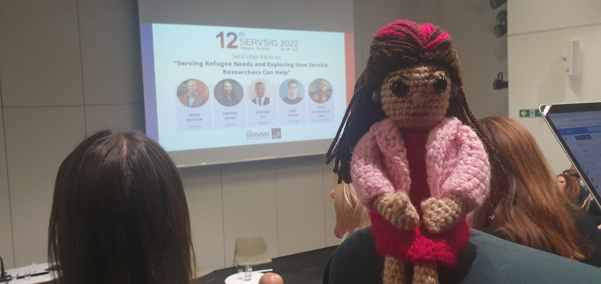 Everyone excited for the <a href="/servcollab/">@servcollab</a> panel <a href="/servsig2022/">SERVSIG2022</a> 
Even Rebekah Russell-Bennett 
<a href="/QUTBusiness/">QUT Business School</a> @BESTcentre_ 
<a href="/lpeacheyburgess/">Laura Peachey Burgess</a> is amazing to make this gem! #Glasgow #crochet #Refugees