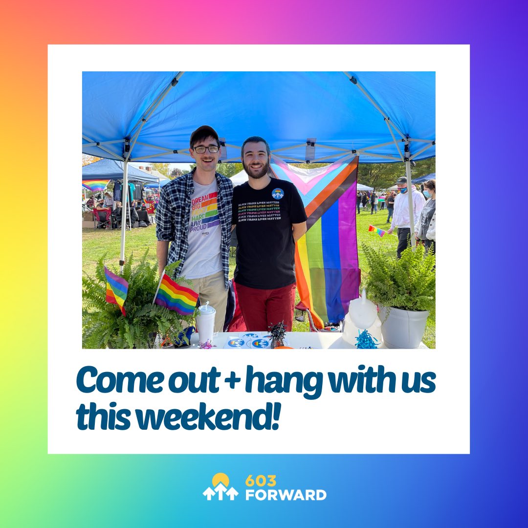 603Forward's tweet photo. We’re so excited for Queen City Pride tomorrow! 

We’ll be at booth #39 — stop by, say hi, + grab some of our new summer swag (like our ‘don’t f@!# with our democracy’ stickers)! #ComeOutWithUs #QueenCityPrideNH https://t.co/uCNQ0N4VBm
