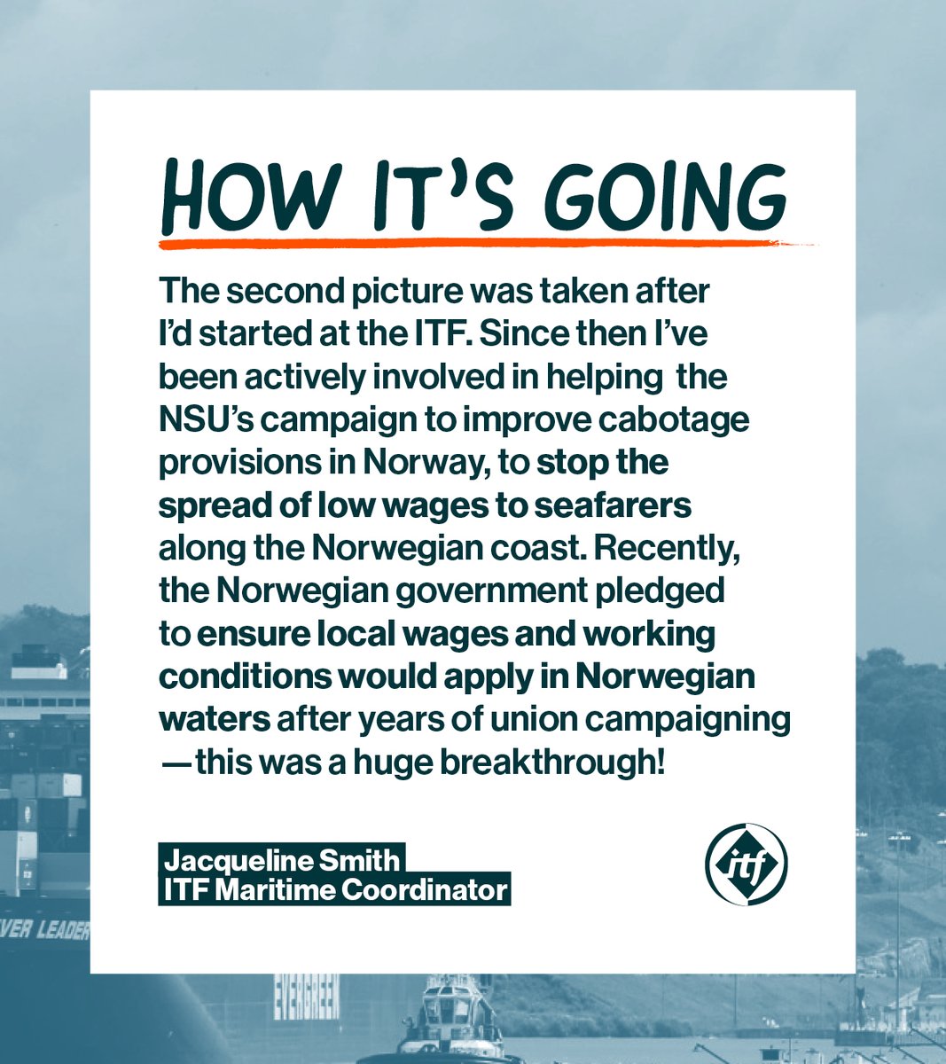 ITFglobalunion's tweet image. We're calling for all seafarers to share their #SeafarerJourney, too. (2/2) 
 
Share your journey: bit.ly/seafarerjourne……
#WeAreITF #ITFSeafarers @IMOHQ