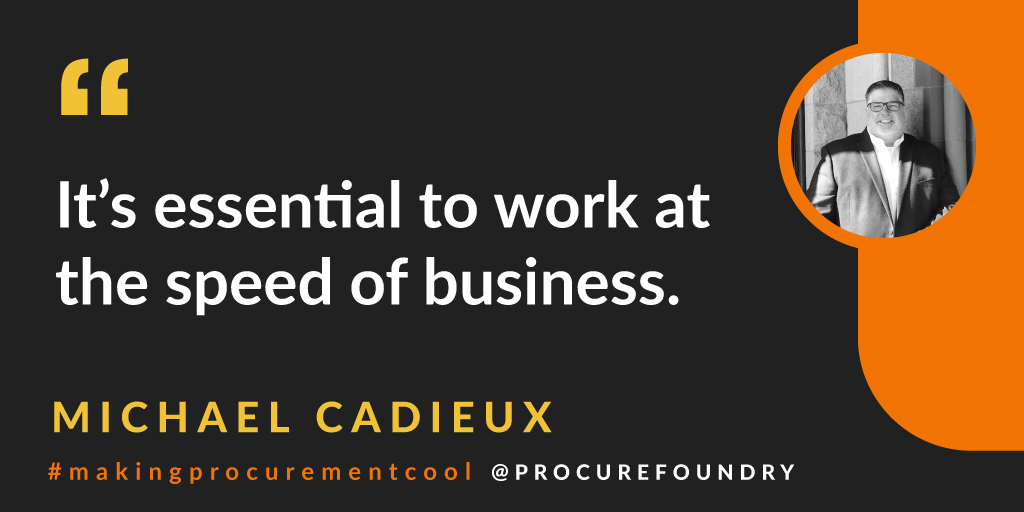 procurefoundry's tweet photo. How can #CFOs and finance make the most out of #procurement today?
Make sure you're working at the speed of business.
Help (don't hinder) the ability to deliver. It’s essential to move at the speed of business.
Do you agree? #makingprocurementcool https://t.co/u0fD7urRpf