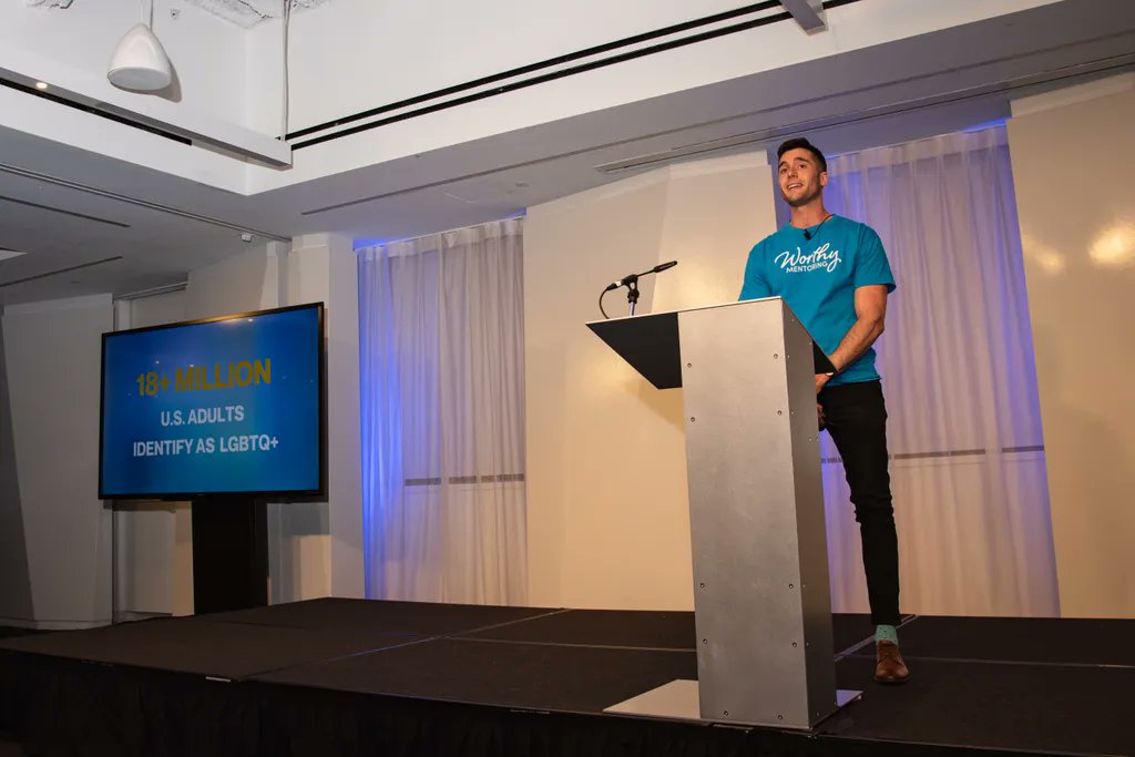 WorthyMentoring's tweet photo. In case you missed it: We had the honor of pitching Worthy Mentoring at the NYC @FfwdOrg Accelerator hosted by @BlackRock! Throughout the program, we're learning how to scale our #technonprofit to create positive change in the #LGBTQ+ community and beyond. https://t.co/ViSn4sgE81