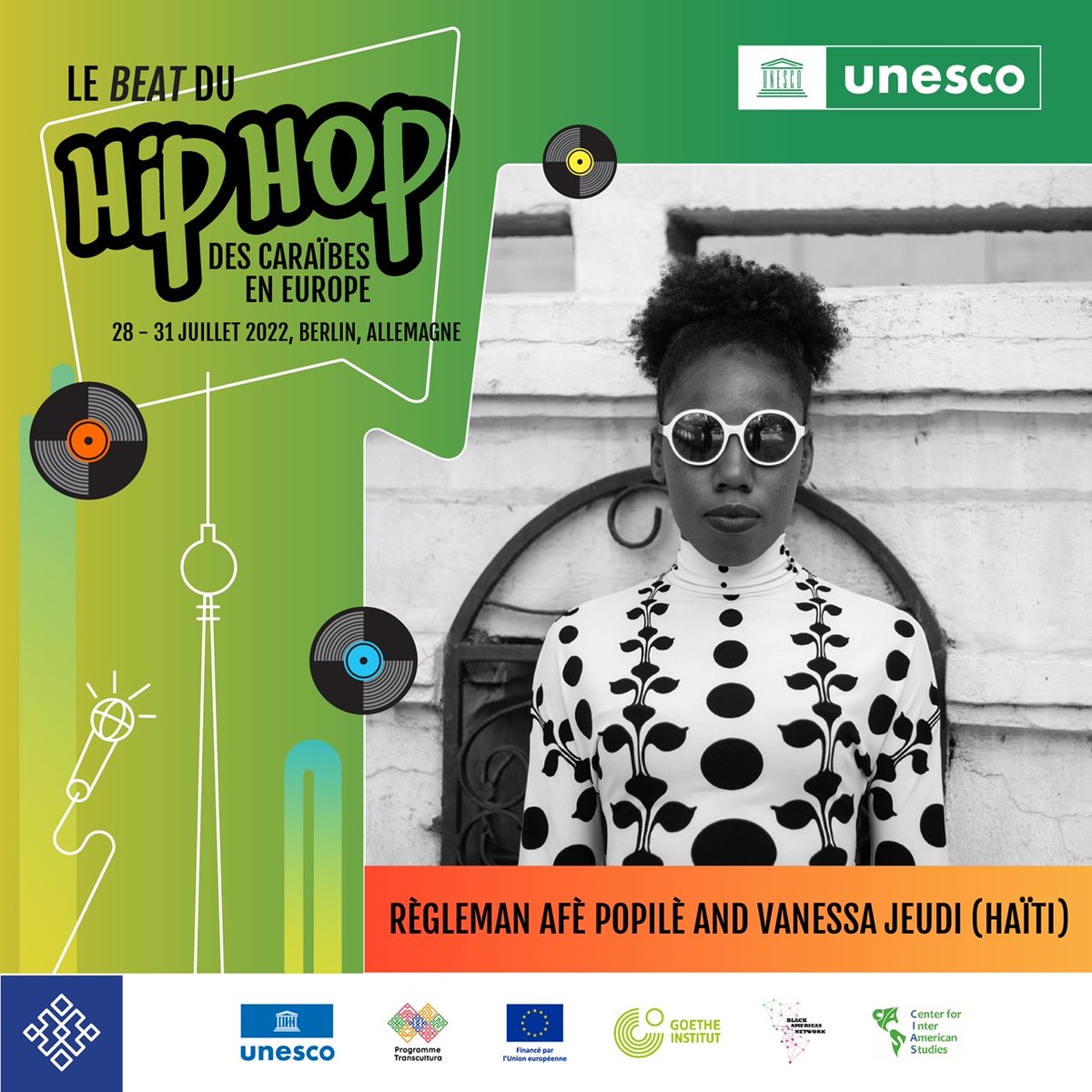 unesco_haiti's tweet photo. Cet été, le beat du hip-hop arrive en Europe ! @UNESCO #Transcultura soutiendra la présentation de 3 groupes à Berlin 🇩🇪, afin de booster leurs opportunités de carrière. Découvrez les artistes !
👉 https://t.co/qhfPozkpMg
- Avec le soutien de la 🇪🇺 https://t.co/ynVcO4cKTC