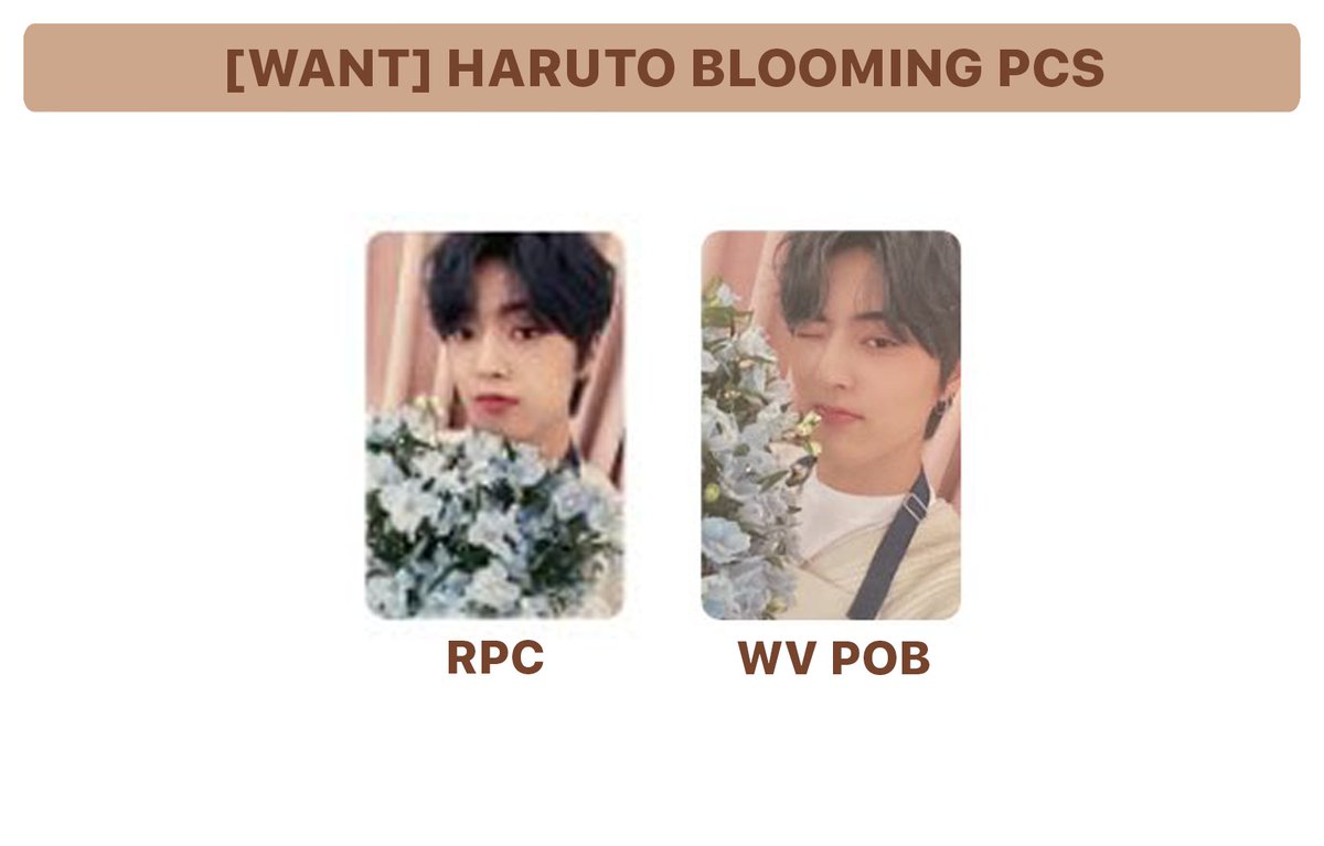 addteucart's tweet photo. wtt lft | ph | #addteutrades

BLOOMING TREASURE WELCOME BOOK
⤷ have: yoshi wv pob 
⤷ want: haruto wv pob (see pic)

⤷ have: jihoon jaehyuk asahi yedam rpc 
⤷ want: ruto rpc

— wtb also, but no to op
— onhand; rcbt

🖇️haru ji jae yoshinori weverse random photocard wc https://t.co/f7edOLEdQK