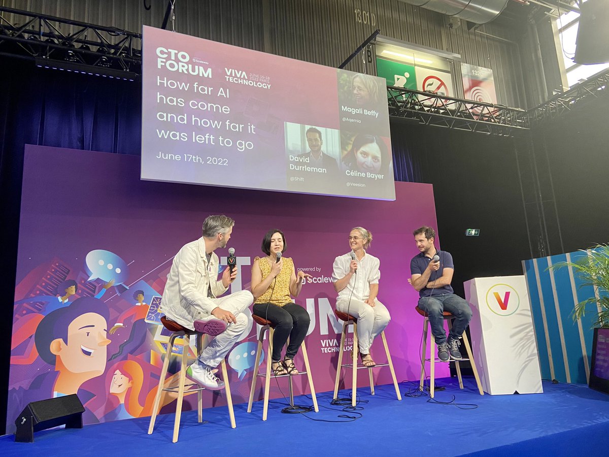 How far AI has come and how far it has left to go? CTOs David Durrelman, @ShiftCapital; Céline Bayer, @_veesion; @BeffyMagali, @aqemia discuss now at the #CTOForum @VivaTech! Watch live 👉 ow.ly/bHv250JzYTn