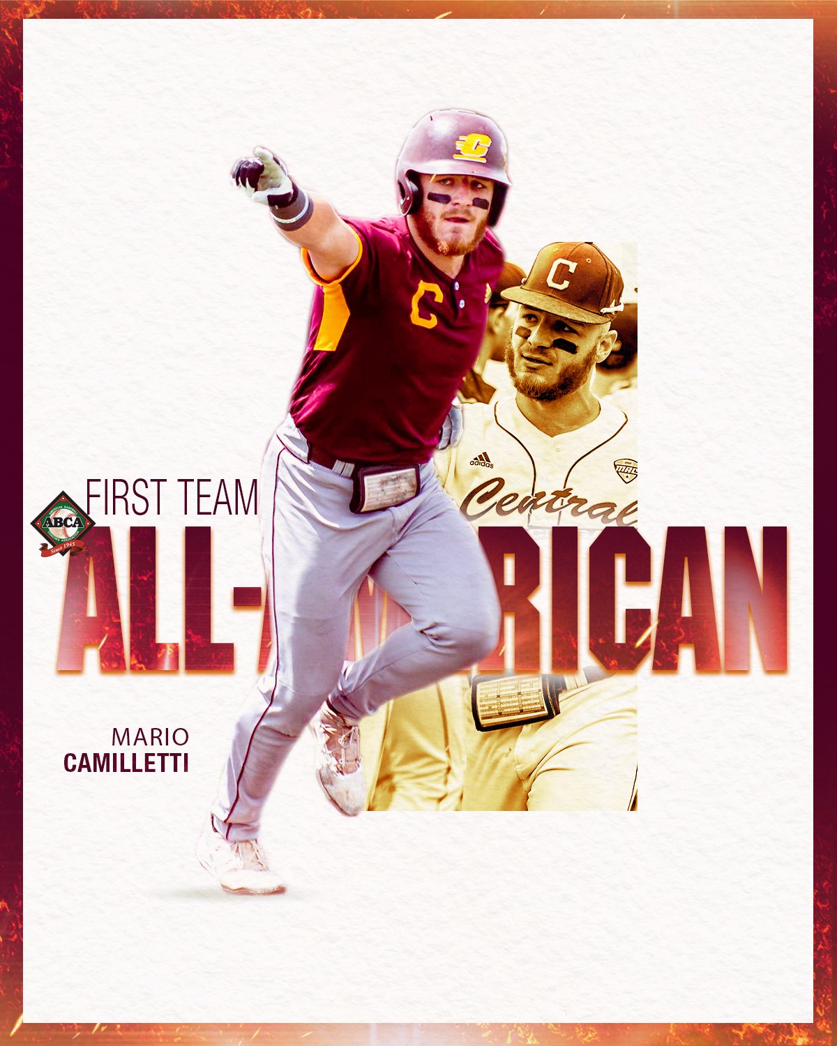 CMU Baseball on Twitter: "Congrats Mario and Andrew‼️ Mario earned ABCA  First Team All-America and All-Region honors while Andrew was named Second  Team All-Region. Release => https://t.co/bRuLQQsocx #FireUpChips 🔥🆙⚾  https://t.co/ysVdBOZVB9 ...