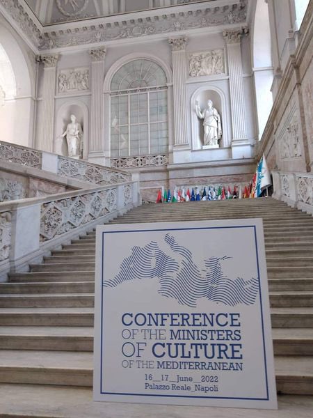 ClimateHeritage's tweet photo. The dream team! @PatricioTeresa1 @SneskaEN @DanaFiras1, formidable leaders of #ClimateHeritage Network members @europanostra @icomos @PNTJordan at #Medculture, with a forceful plea: 
📣 We must seize the unique opportunity of #COP27 to put culture at the heart of climate action! https://t.co/H8CEFVb9XE