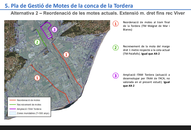 Nat_MonT_'s tweet photo. La restauració de la desembocadura de #laTordera és sobre la taula. Aquest n'és el nostre posicionament: l'única opció adient és la d'integrar el rec Viver en el sistema (alternativa 2 o opció 3 de l'ACA, a la imatge inferior). #PlaDeMotes
Perquè? 🧵⤵️ https://t.co/j2UYur9q6H
