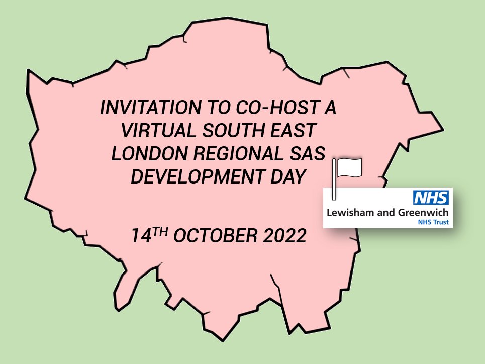 Really excited to be organising a virtual SAS development day on Oct 14th. We are inviting other trusts in SE London to join us as co-hosts to make it a regional event.  We already have interest from at least 2 other trusts. Please get in touch with me or @WFatid #sasbychoice