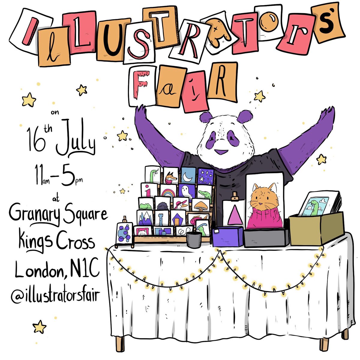 Littlepandafac3's tweet photo. Hi all! ☺️
I’ll be at the @IllustratorsFa1 in London on the 16th July. I’m super excited to be part of it again! ☺️
If you’re in the area, come say hi and check out some amazing work by some talented artists 

#illustratorsfair #illustratorsfair22 #kingscross #festivalofflyers https://t.co/fWfpxN8Xc7