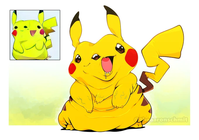 I got inspired by @j_raido's #dalleOCchallenge to try my hand at redrawing cursed Dall-E Minis. Enjoy this beautiful Pikachu, everyone! 
