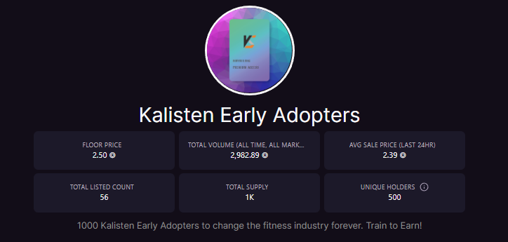 kalistenapp's tweet photo. Only 5.6% of supply listed. Probably nothing...

Get one and start Training2Earn 🏅💸

#SolanaSummer #Train2Earn https://t.co/Tpdlhz9Gr6