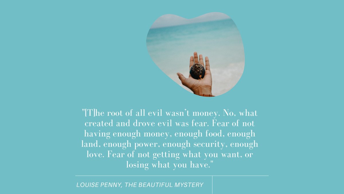 This week's quote isn't as optimistic as the last few, but it's a nuanced understanding of the fears that drive dark impulses. It's from THE BEAUTIFUL MYSTERY, the eighth book in Louise Penny's Inspector Gamache series. #crimefictionforoptimists #fridayreads