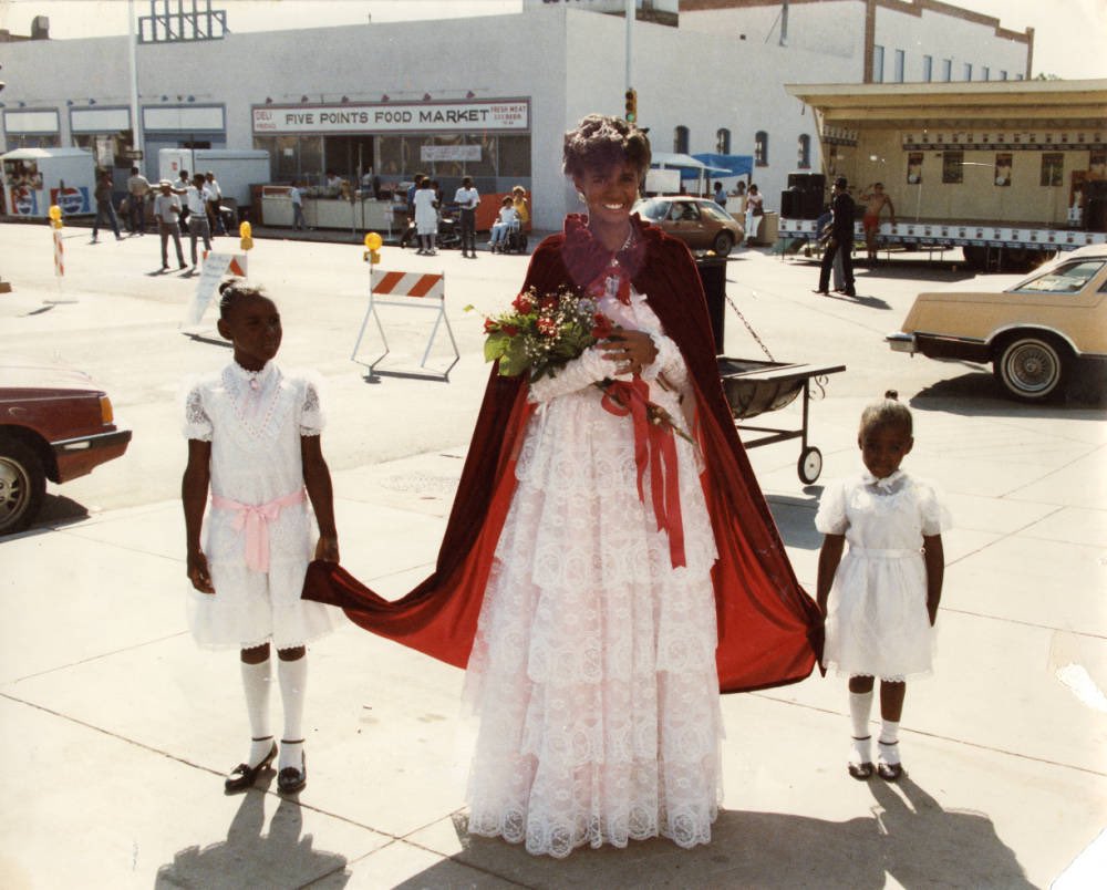 Miss Juneteenth Beauty Contestant in Denver, Colorado (1989). Photograph via the Denver Public Library Special Collections