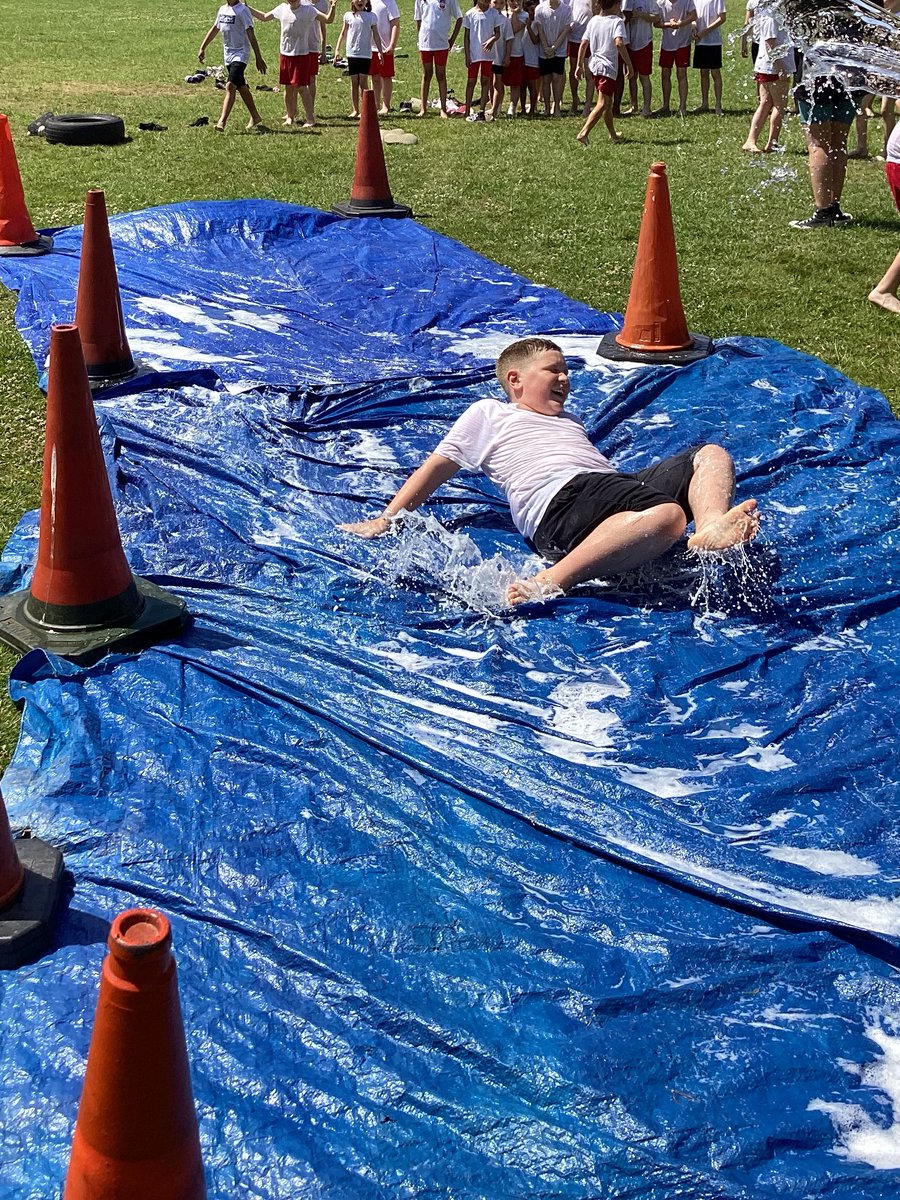 MillLodgeSchool's tweet photo. How do you keep cool in the sun? Slip &amp; slide and sprinkler! @OPAL_CIC @Katkin181 https://t.co/5cHPaDrQVy